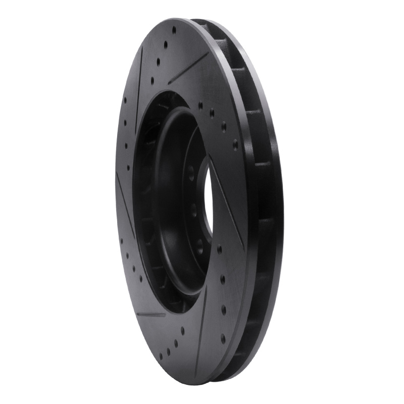 BMW M3 Brake Rotor (1) - Front - R1 Concepts - Drilled & Slotted - Black - `95-`02